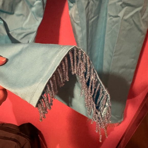 Turquoise pants with beads - Picture 4 of 6